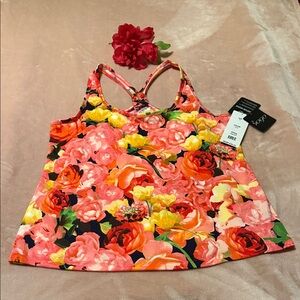 Vogo Athletica Floral Racerback Tank Top Exercise Top Size XL NWT